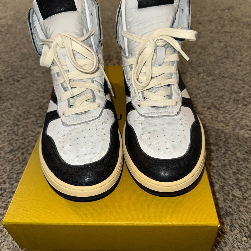 Rhude Rhecess Hi Black and White High-Top Sneakers - Picture 4 of 7
